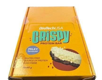 BioTechUSA Crispy Protein Bar, Milky - 16 x 40g For Cheap