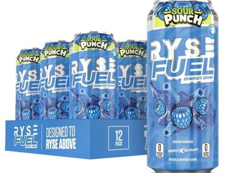 RYSE Fuel Energy Drink, Sour Blue Raspberry - 12 x 473 ml Discount