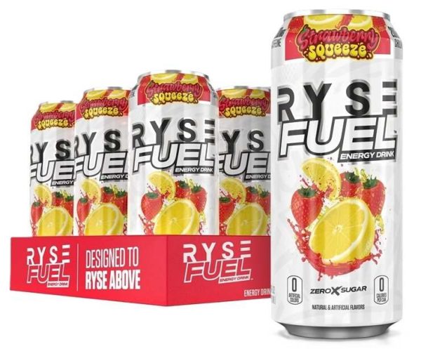 RYSE Fuel Energy Drink, Strawberry Squeeze - 12 x 473 ml For Discount