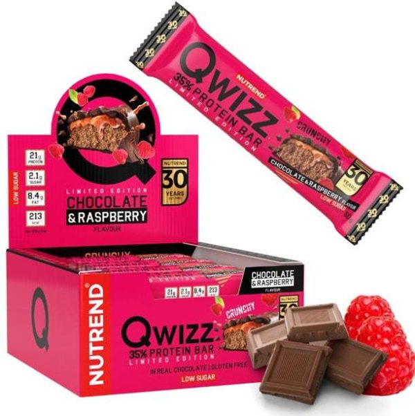 Nutrend Qwizz 35% Protein Bar, Chocolate Raspberry - 12 x 60g Fashion