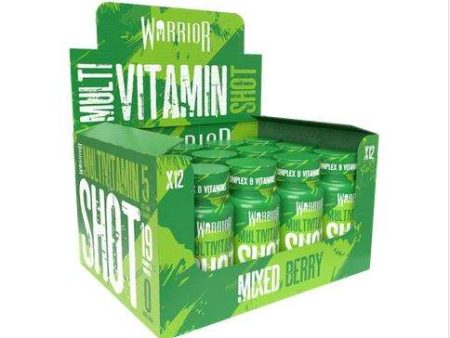 Warrior Multivitamin Shot, Mixed Berry - 12 x 60 ml Hot on Sale