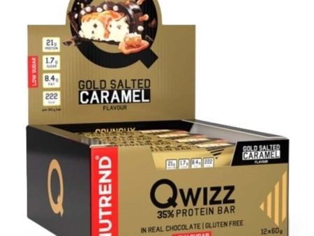 Nutrend Qwizz 35% Protein Bar, Gold Salted Caramel - 12 x 60g on Sale