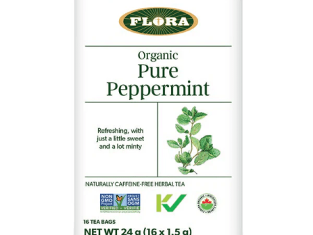 Flora - pure peppermint org  herbaltea  16 bags For Discount