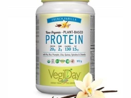 Vegiday - raw organic plant-based protein : french vanilla - 972 g Sale