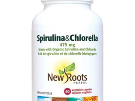 New roots - spirulina & chlorella organic 475 mg - 60 vcaps Online now