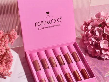 KEVIN&COCO 12 PCS INDEPENDENT MATTE LIPGLOSS SET Online now